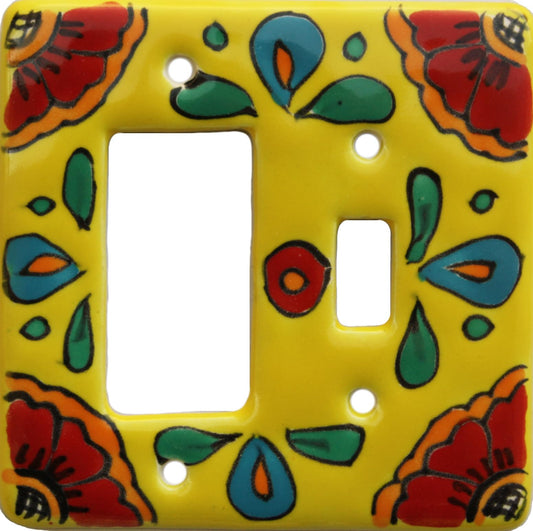 Fine Craft Imports Canary Talavera Toggle-GFI Switch Plate