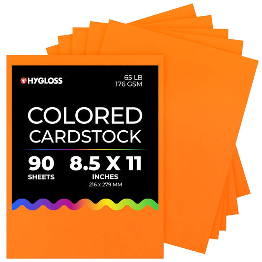 Hygloss Card Stock, 8.5 x 11 Inch, Bright Orange