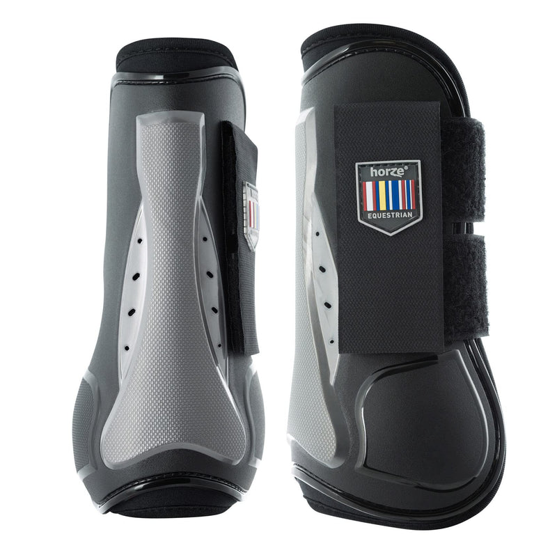 HORZE Impact Air Shock Tendon Boots - Black - Horse