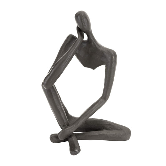 Danya B. Metal Art Shelf Decor - Modern Thinking Man Iron Sculpture ‚Äì Gift for Yoga, Meditation Home Office and Home Decoration Abstract Contemporary Statue