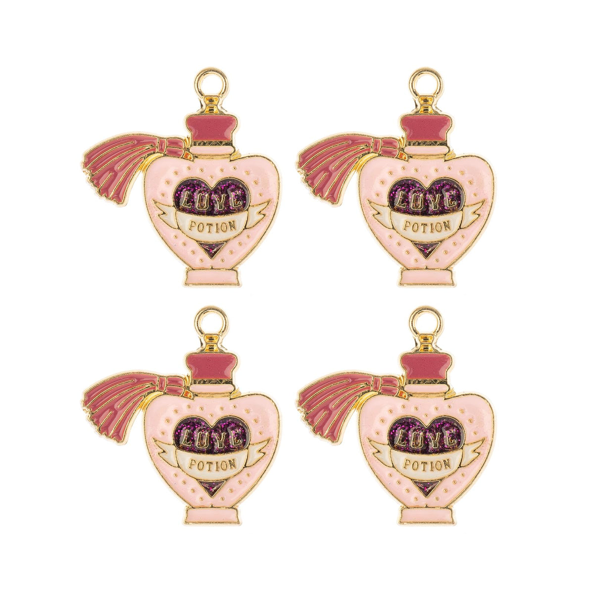 John Bead Charm, 25x23mm, PINK