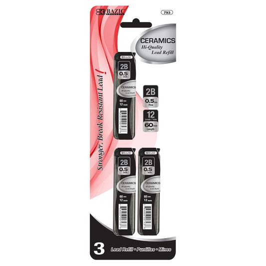 BAZIC 12 ct. 0.5 mm Ceramics Mechanical Pencil Leads (3/Pack) (793)