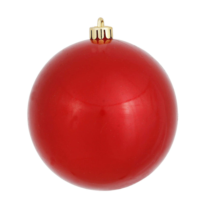 Vickerman 4" Red Candy Ball Ornament, 6 per Bag