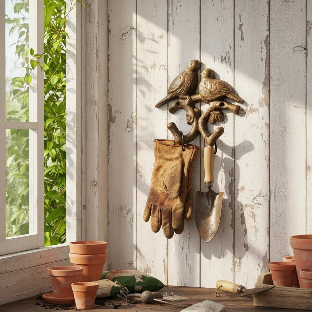 Comfy Hour 5.4 Inch Animal Bird Coat Hooks, Double Bird Key Holder