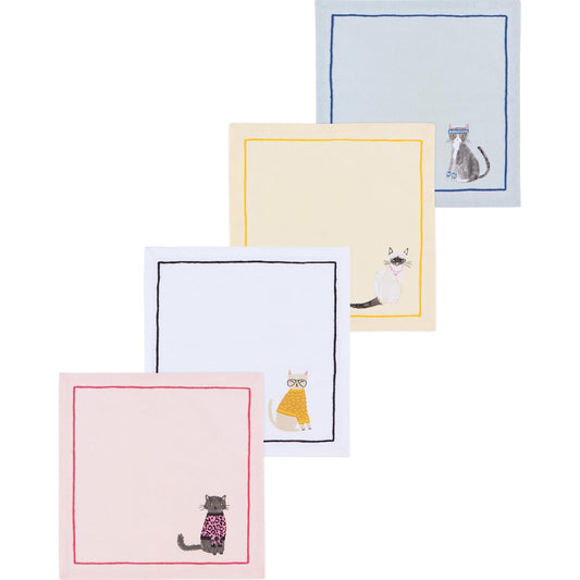Danica Jubilee Cloth Napkin, 10" x 10" (Set of 4), Feline Fine