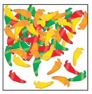 Beistle Fanci-Fetti Chili Peppers (GD/G/O/R) Party Accessory  (1 count) (1 Oz/Pkg)