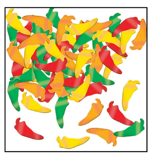 Beistle Fanci-Fetti Chili Peppers (GD/G/O/R) Party Accessory  (1 count) (1 Oz/Pkg)