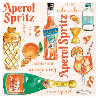 ihr SINCE 1977 Disposable Napkin, 5" x 5", Aperol Spritz