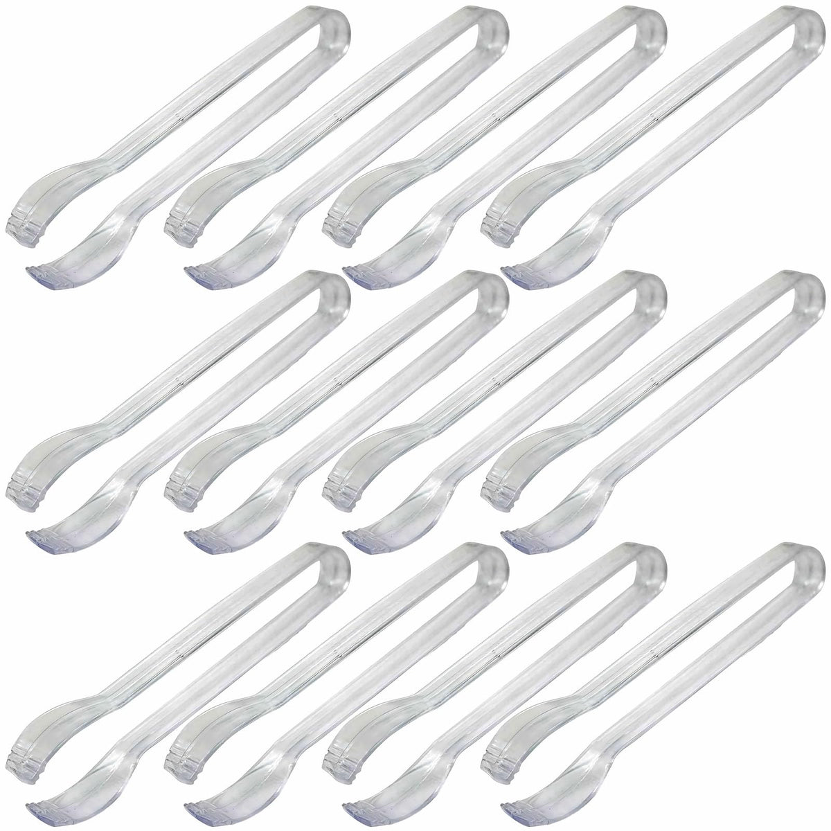Unique Industries Mini Clear Plastic Tongs, 12ct