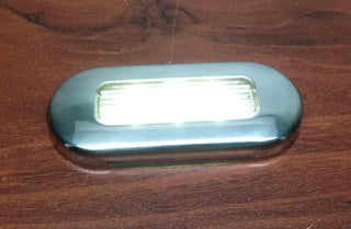 Pactrade Marine Marine Boat LED White Oblong Shape Courtesy Light 3" BY1.25 Stainless Steel Rim