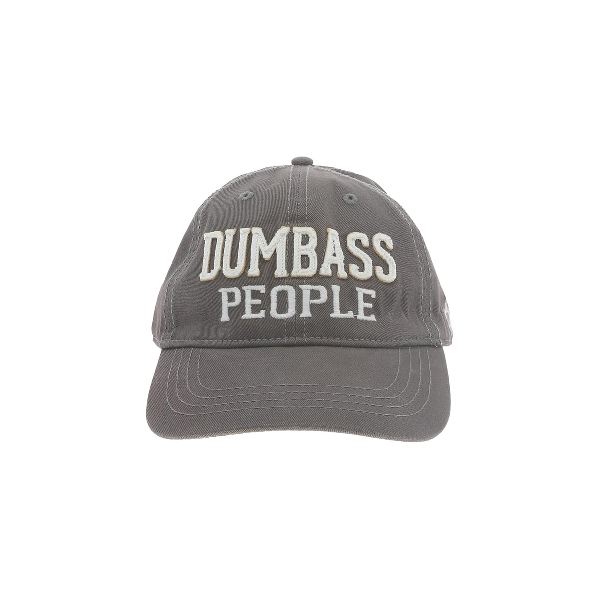 Pavilion Gift Company Hat, Gray & White, Dumb*ss People Unisex Adjustable Hat, V