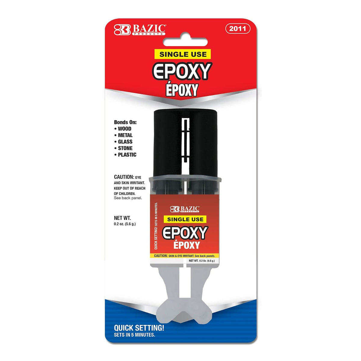 BAZIC PRODUCTS Bonding Adhesives, 1-Pack, Epoxy Glue w/ Syringe Applicator