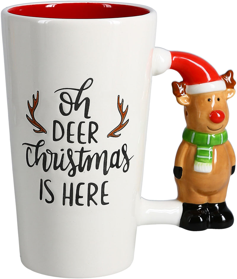 Pavilion – Oh Deer – 17.5 Oz Coffee Cup Mug With Unique, Reindeer Shaped Handle