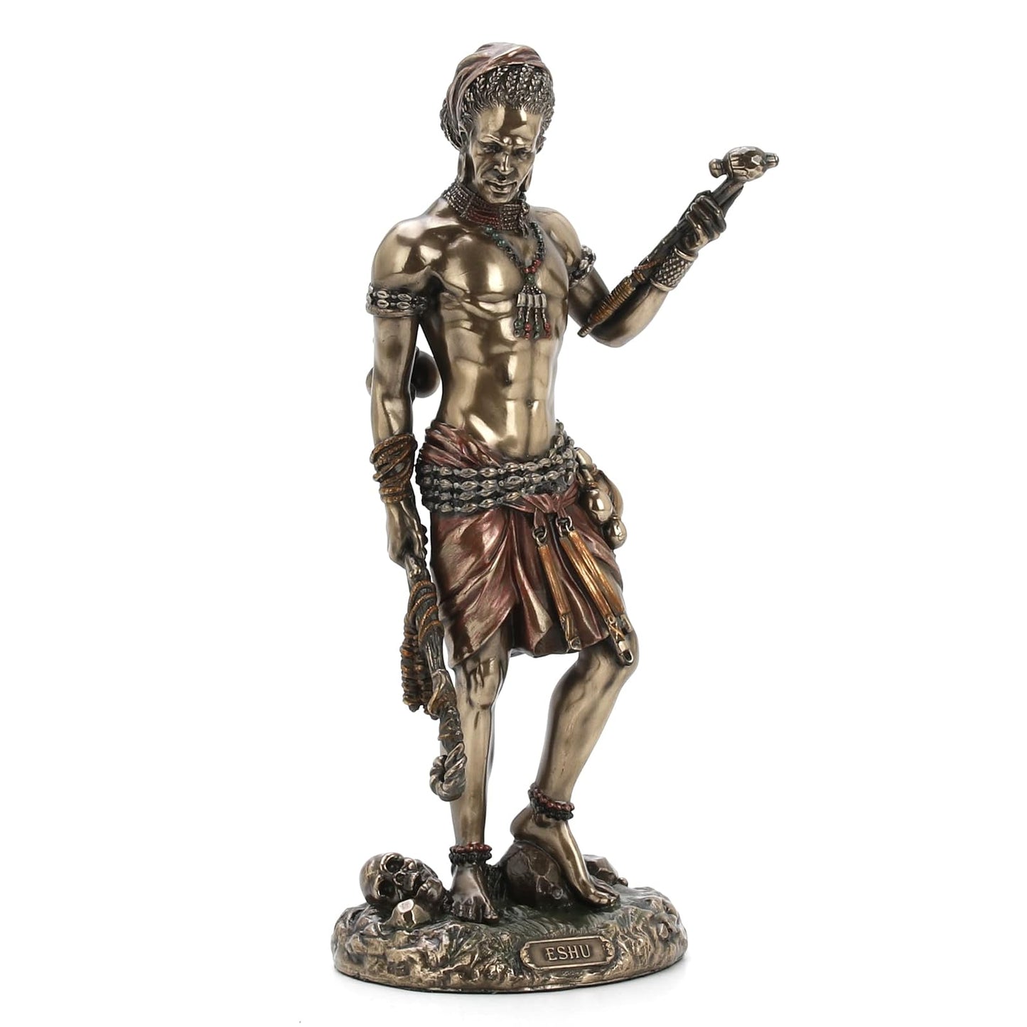 Unicorn Studio Veronese Design 8.5" Eshu The Divine Trickster God of The Yoruba Cold Cast Resin Antique Bronze Finish Statue