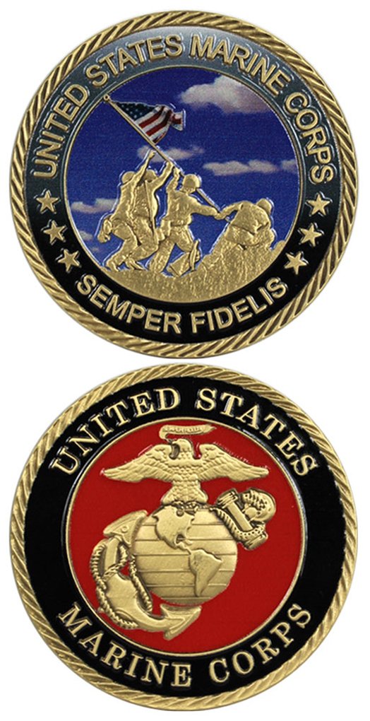 Eagle Crest United States Marine Corps Semper Fidelis Challenge Coin