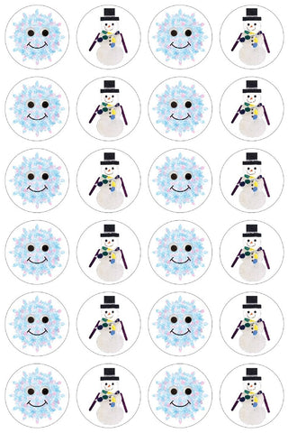 Hygloss Products Winter Christmas Snowflakes and Snowmen Stickers - 72 Stickers - 1 Inch, 3 Sheets