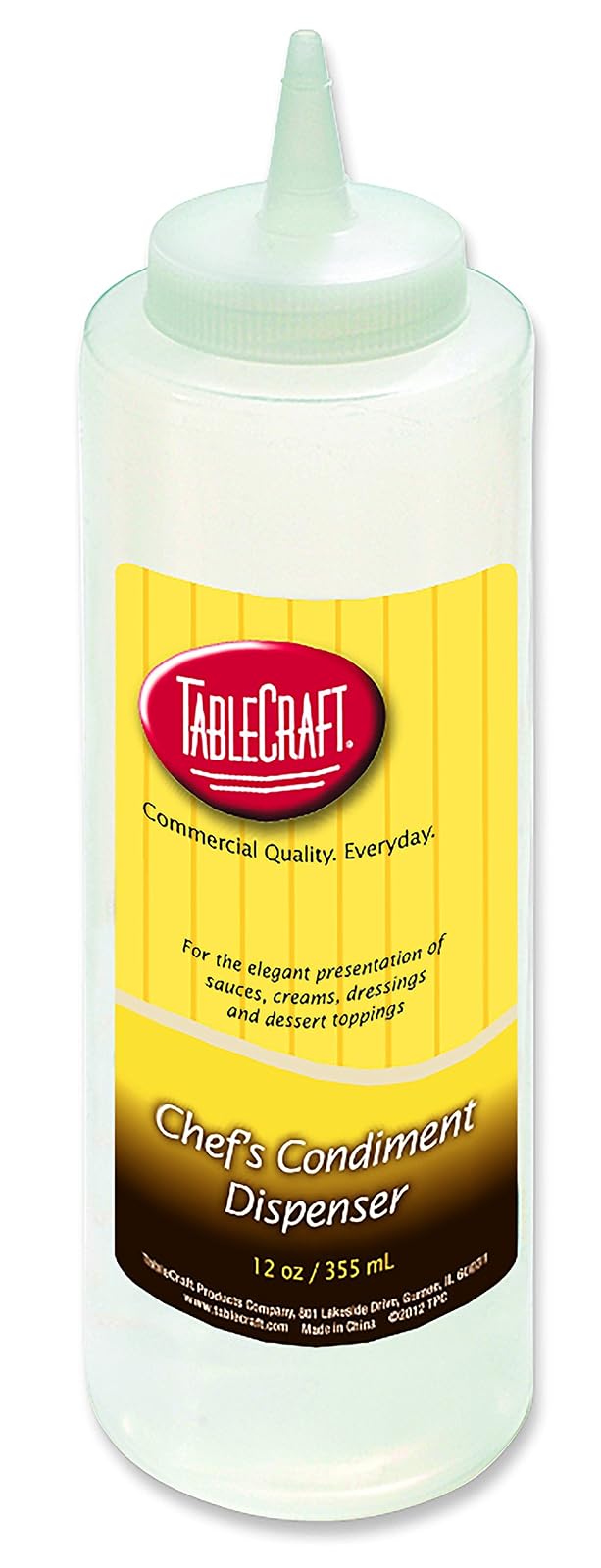 Tablecraft H112C-1WL 12 oz Plastic Squeeze Bottle