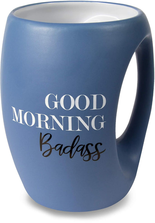 Pavilion Gift Company 10502 Good Morning Badass 16oz. Mug, 16 oz, Blue