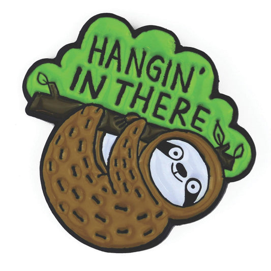 BADGE BOMB Hanging in There Sloth Pin by Gemma Correll
