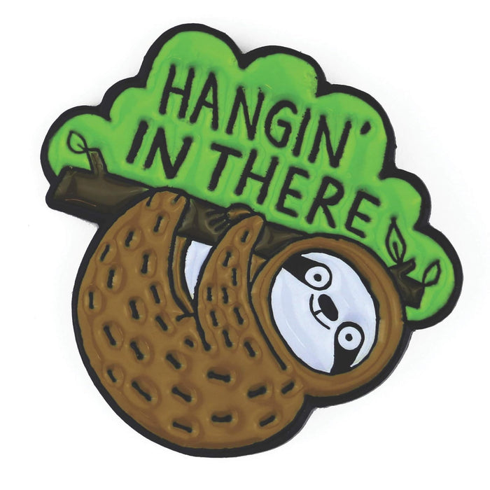 BADGE BOMB Hanging in There Sloth Pin by Gemma Correll