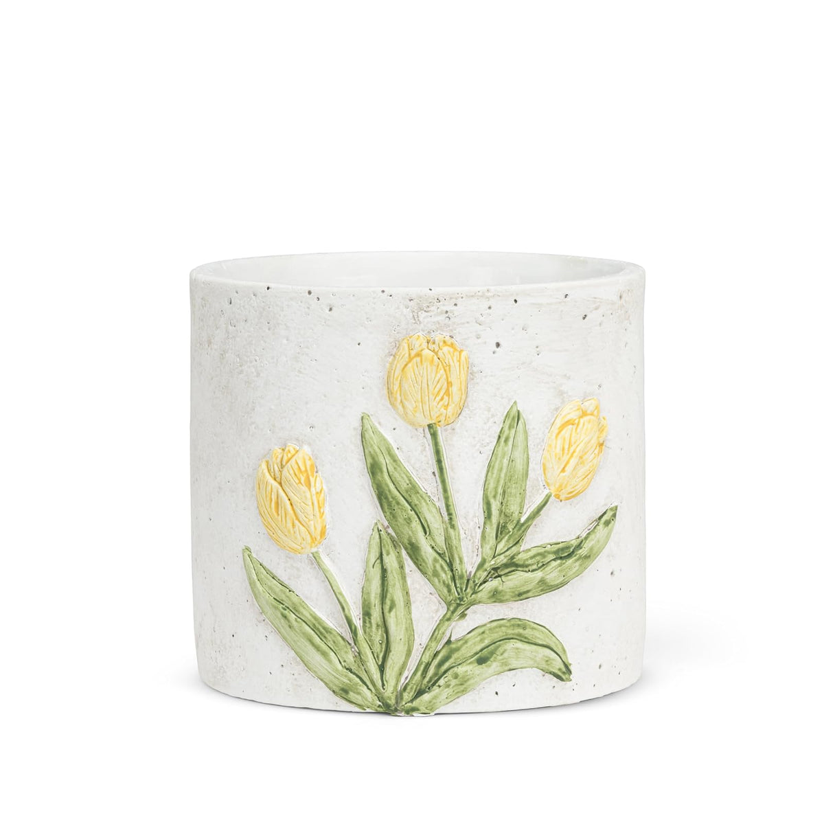 Abbott Collection Planter, 4.5 inches, White/Yellow