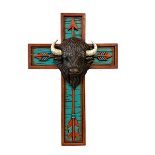De Leon Collections Wall Art, 9.8"L x 1.8"W, Blue/Red/Brown