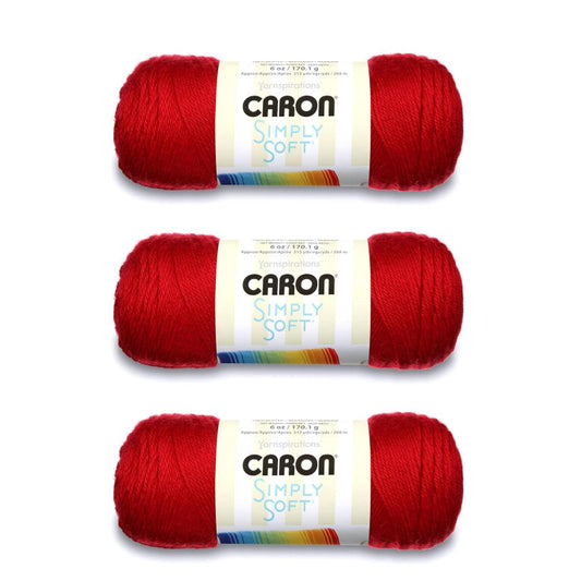 Spinrite Yarns (CA) Caron Simply Soft Solids Yarn, 6oz, Gauge 4 Medium, 100% acrylic - Harvest Red - Machine Wash & Dry
