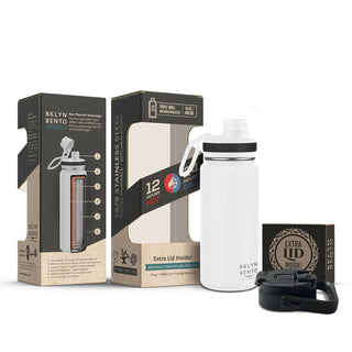 BKLYN BENTO PEACE & LOVE FROM BROOKLYN, N.Y. Thermos, 24 Ounces, White (16oz)