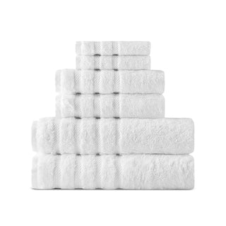 Classic Turkish Towels Towel, 6-Piece Cotton USA Towel Set, White