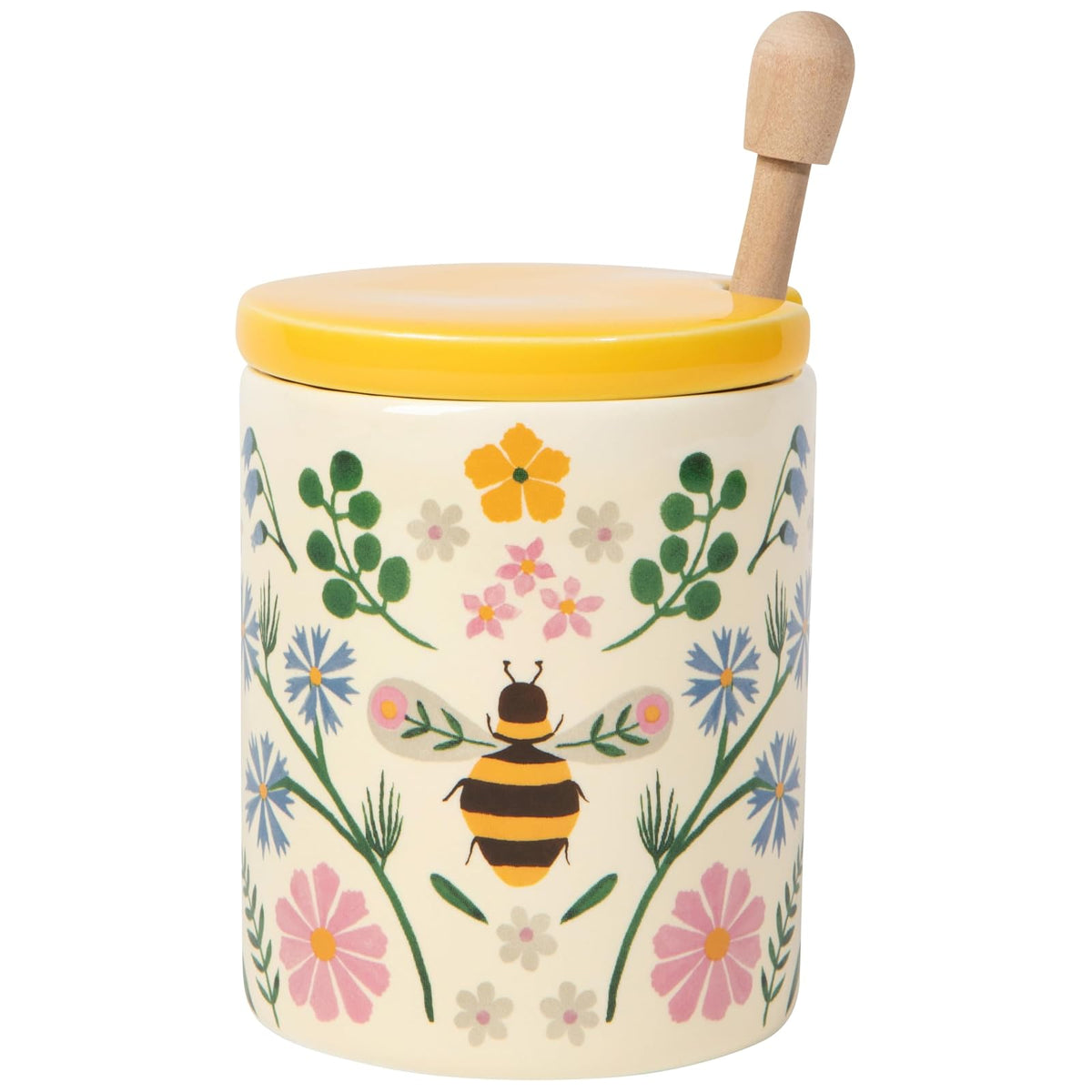 Now Designs Food Storage Container, DIA3 x H4in, Bee Garden