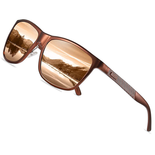 DUCO Men's Sports Polarized Al-Mg Metal Frame Sunglasses UV Protection Sunglasses for Men 8200
