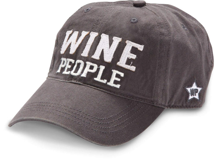 Pavilion Gift Company We People Wine People Baseball Cap Hat with Adjustable Strap, Gray
