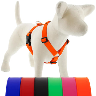 LupinePet Animal Harness, Large: Girth Adjusts from 24 to 38 in, 1-in Wide, Neon