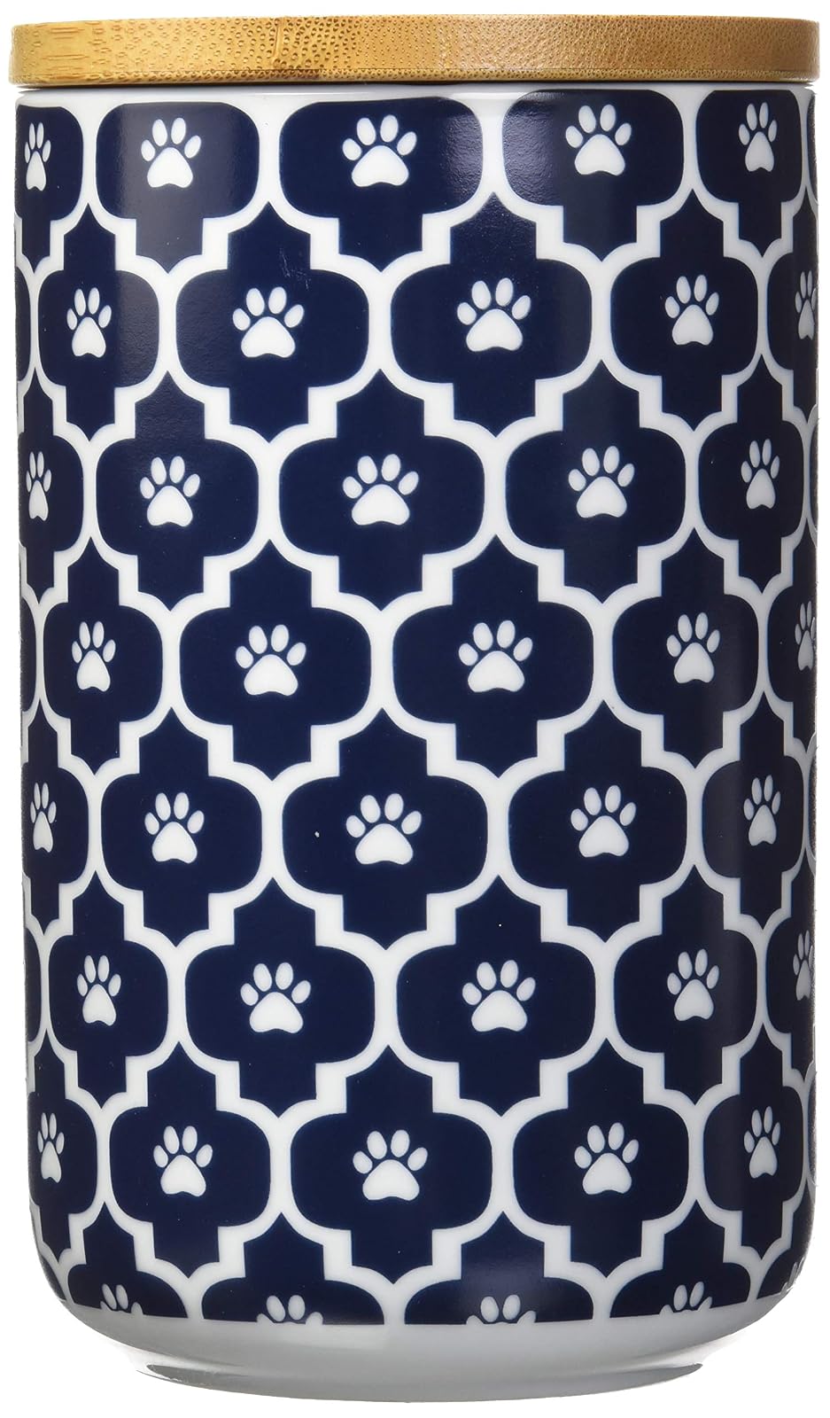 DII Design Bone Dry Lattice Collection Pet Bowl & Canister, Canister - 4 x 4 x 6.5", Nautical Blue