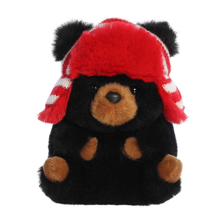 Aurora Rolly Pet 5.5" Blake Black Bear Festive Stuffed Animal