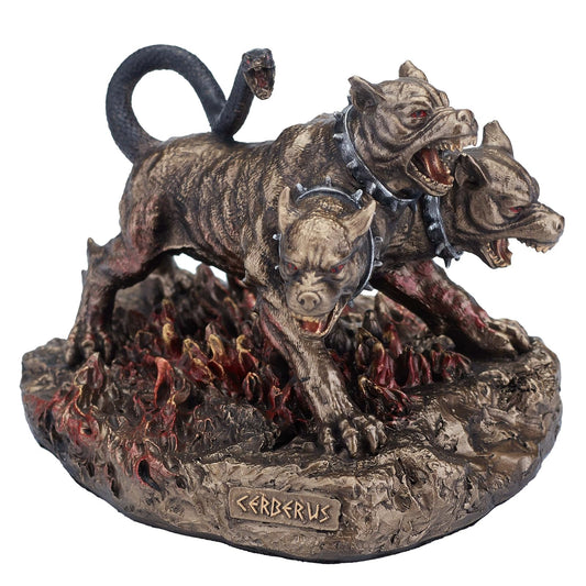 Veronese Design 3 1/2 Inch Cerberus The Three Headed Hound of Hades Hand Painted Resin Figurine