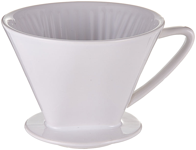 Cilio C104943 Porcelain Coffee Filter/Holder Pour-Over, 4/Medium, White