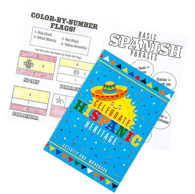 Hispanic Heritage Activity Books for Kids - Teacher Supplies and Classroom Activities - 12 Pack
