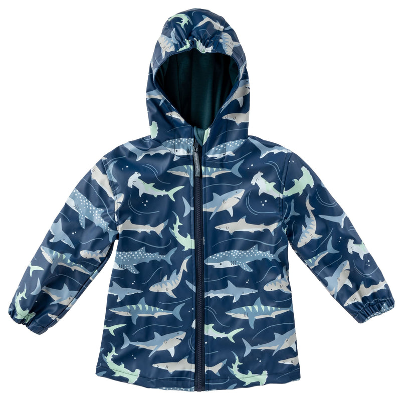 Stephen Joseph unisex child Stephen Joseph Raincoat, Navy Shark, 5-6 Years US