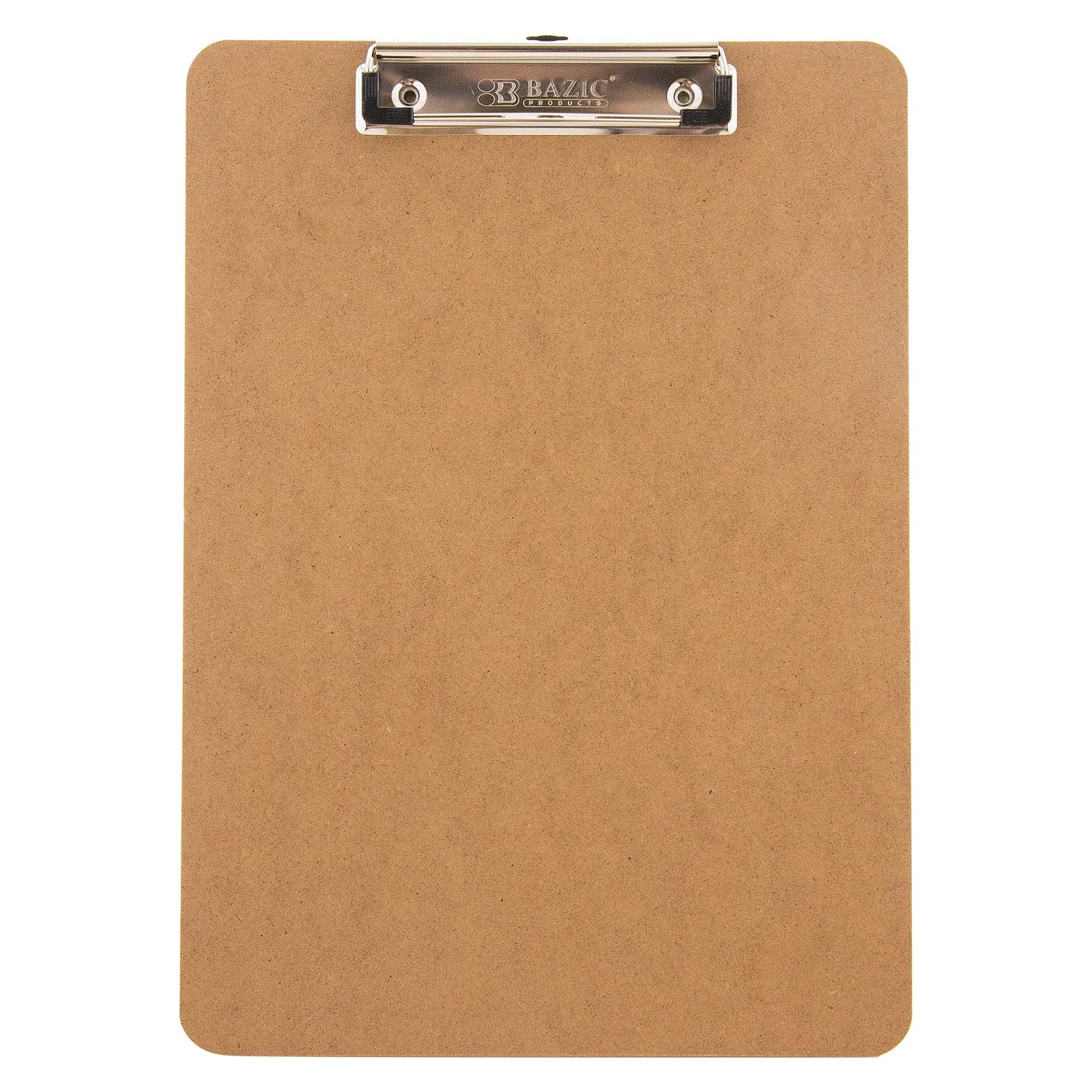 BAZIC Standard Size Hardboard Clipboard w/ Low Profile Clip for School, Home, or Office Supplies