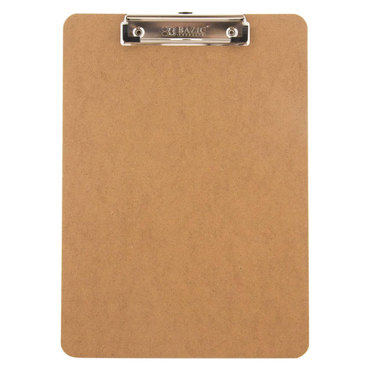 BAZIC Standard Size Hardboard Clipboard w/ Low Profile Clip for School, Home, or Office Supplies