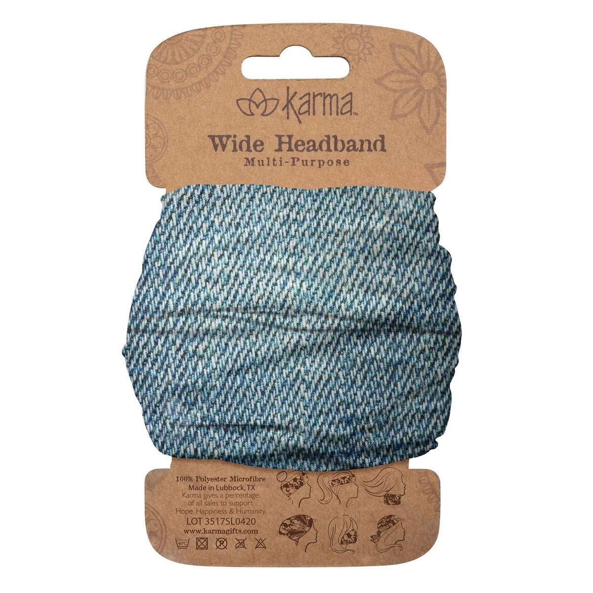 Karma Hairband, 1 Count (Pack of 1), Denim