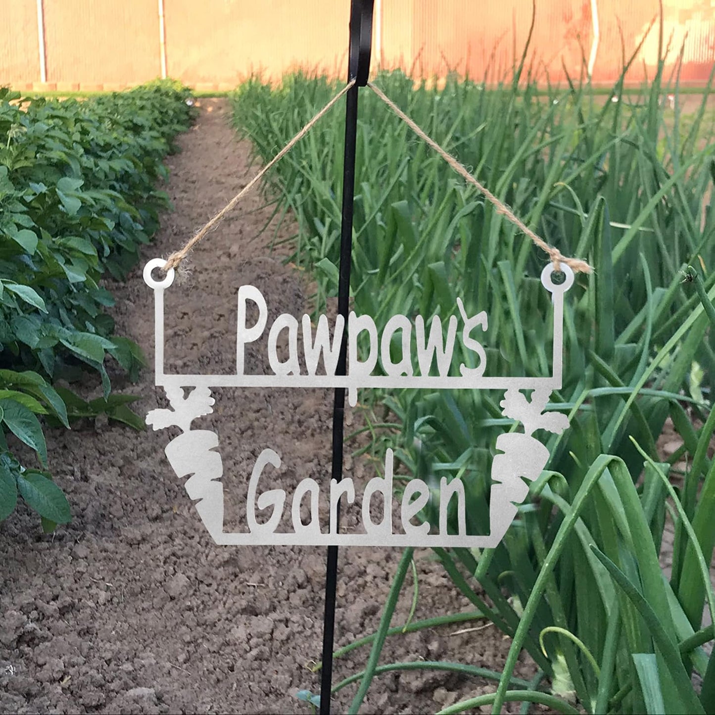 ROCC RUSTED ORANGE CRAFTWORKS CO. Garden Hanger's for Him (Pawpaw's)-Garden Signs Decorative Outdoor-Garden Gifts for Men-Outdoor Signs-Gifts for Gardeners Men-Fathers Day Yard Sign-Gardening Signs