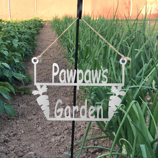 ROCC RUSTED ORANGE CRAFTWORKS CO. Garden Hanger's for Him (Pawpaw's)-Garden Signs Decorative Outdoor-Garden Gifts for Men-Outdoor Signs-Gifts for Gardeners Men-Fathers Day Yard Sign-Gardening Signs