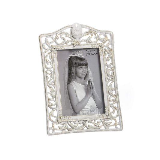 Roman Picture Frame, 4" x 6", White