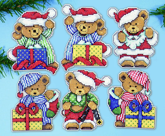 Design Works Crafts Counted Cross Stitch Kit 6 Ornaments - Little Bears