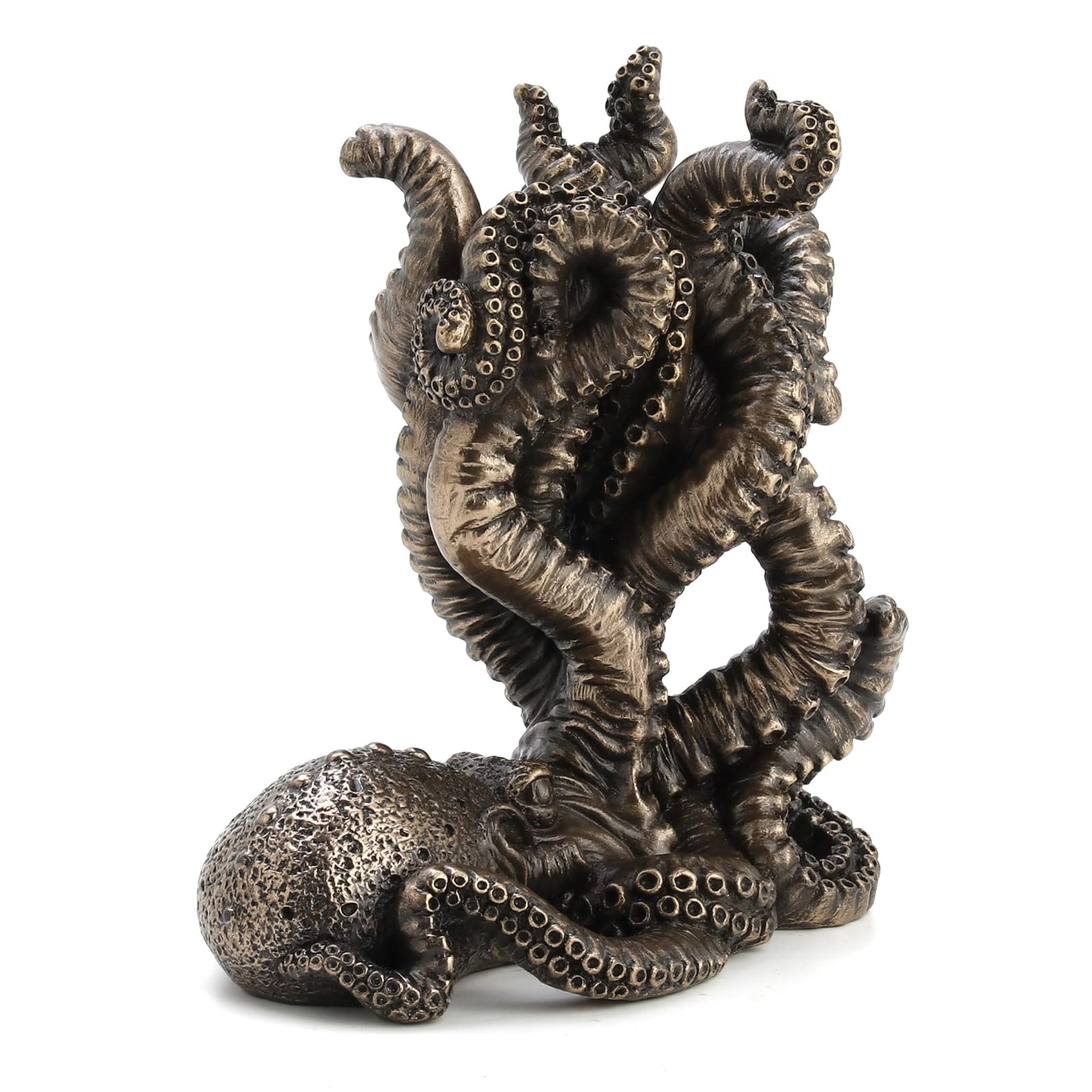Unicorn Studio Veronese Design 5 3/8" Tall Corner Room Octopus Resin Statue Bronze Finish Single Shelf Bookend