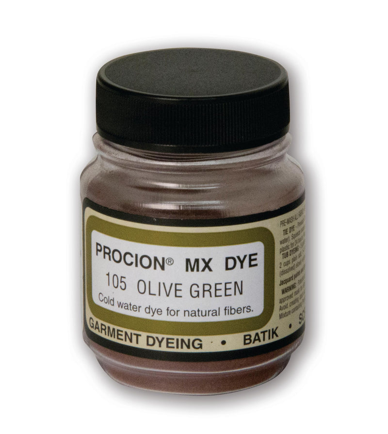 Jacquard Procion Mx Dye - Undisputed King of Tie Dye Powder - Olive Green- 2/3oz Net Wt - Cold Water Fiber Reactive Dye Made in USA