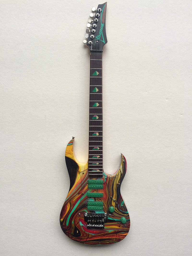 FAN MERCH Steve Vai Signature Universe Swirl 7 String Miniature Guitar Replica CollectibleQ