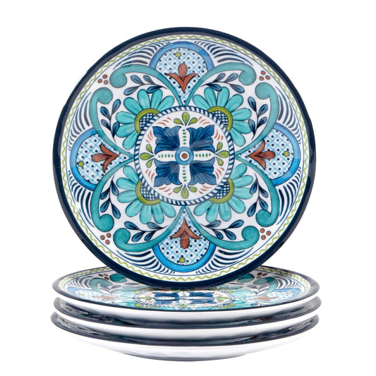 Certified International Talavera Canape Plate Set, 6-inch Diameter, Set of 4, For Everyday Use, Kitchen Accessories, Party Celebration